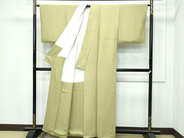 平和屋着物●極上 色無地 根岸色 氷割地紋 逸品 未使用 CZAA5043s6