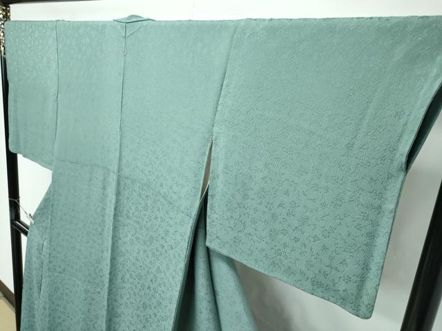 平和屋着物●極上 色無地 青鈍色 花唐草地紋 逸品 CZAA5047s6