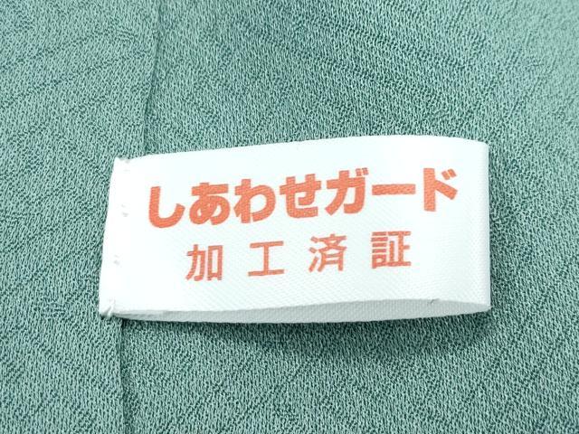 平和屋着物●極上 色無地 青鈍色 花唐草地紋 逸品 CZAA5047s6