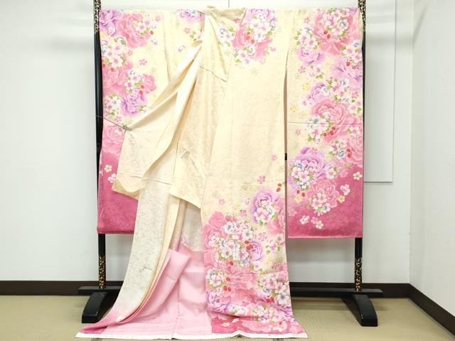 平和屋本店●極上 松田聖子 SEIKOMATSUDA 振袖 仮絵羽 刺繍 草花文 暈し染め 金彩 逸品 未使用 CZAA5055s6