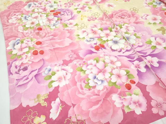 平和屋本店●極上 松田聖子 SEIKOMATSUDA 振袖 仮絵羽 刺繍 草花文 暈し染め 金彩 逸品 未使用 CZAA5055s6
