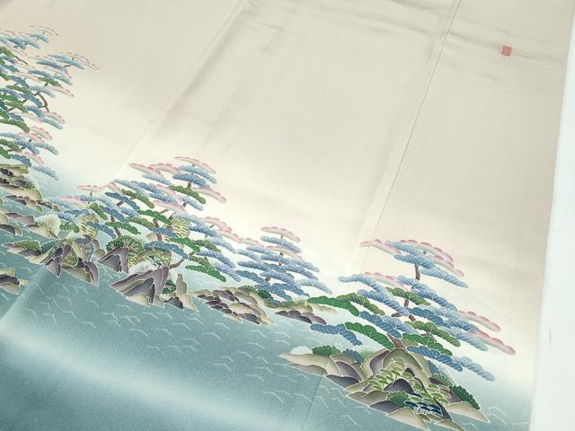 平和屋着物●極上 本加賀友禅作家 東藤岳 色留袖 松 暈し染め 丁子色地 高島屋扱い 逸品 CZAA5057s6