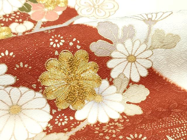 平和屋着物●極上 訪問着 駒刺繍 道長七宝枝花文 暈し染め 金彩 逸品 CZAA5062s6