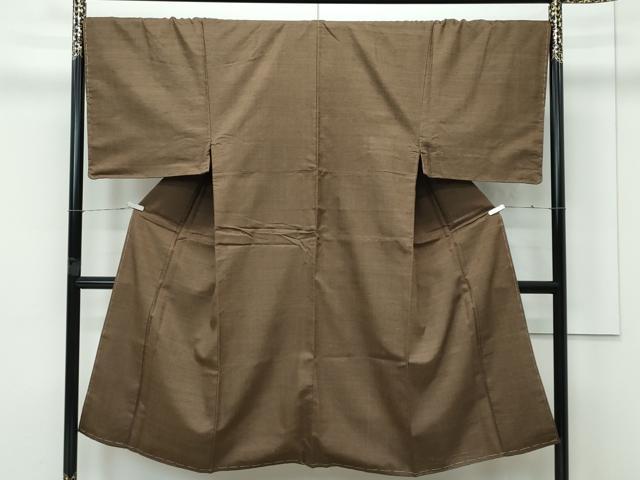 平和屋着物●極上 男性 紬 アンサンブル 色無地 涅色 逸品 未使用 CZAA5067s6