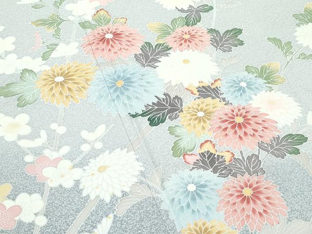 平和屋着物●極上 訪問着 友禅 枝梅菊文 たたき染め 逸品 CZAA5084s6