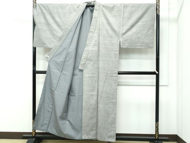 平和屋本店●極上 男性 紬・長羽織・長襦袢セット 着物:灰汁色 羽織:柳煤竹色 キングサイズ 逸品 CZAA5088s6