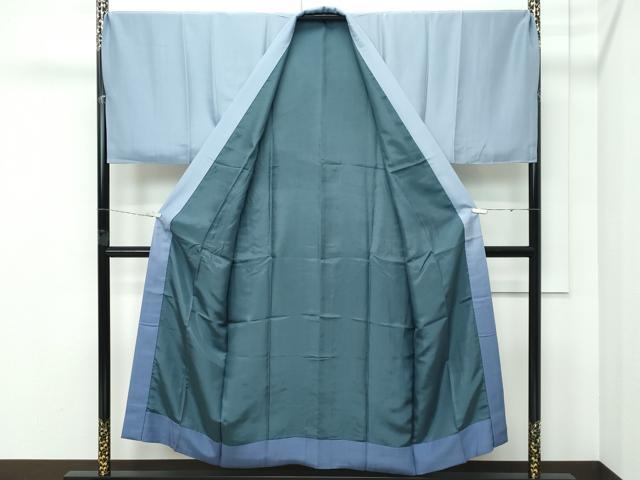 平和屋本店●極上 男性 紬・長羽織・長襦袢セット 着物:灰汁色 羽織:柳煤竹色 キングサイズ 逸品 CZAA5088s6
