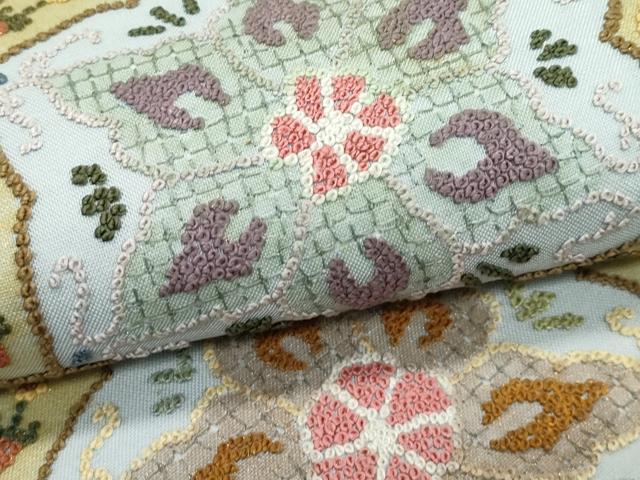 平和屋本店●極上 袋帯 総刺繍 中国三大刺繍 スワトウ相良刺繍 亀甲花文 金彩 逸品 CZAA5121s6