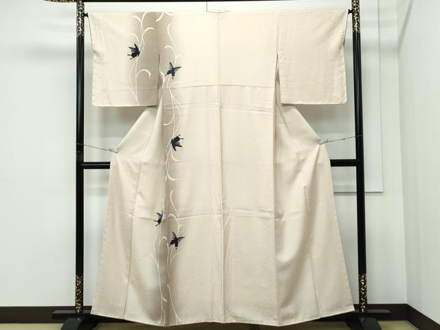 平和屋着物●極上 訪問着 舞蝶文 黒揚羽 クロアゲハ 暈し染め 浅黄色地 逸品 未使用 CZAA5150s6