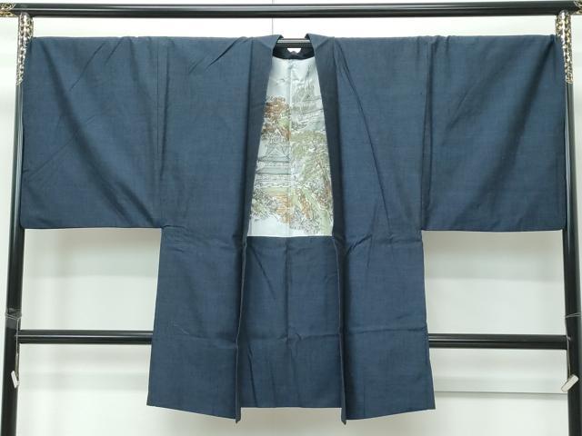 平和屋着物∞極上 男性 長羽織 紬地 霞文 逸品 CZAA5155s6