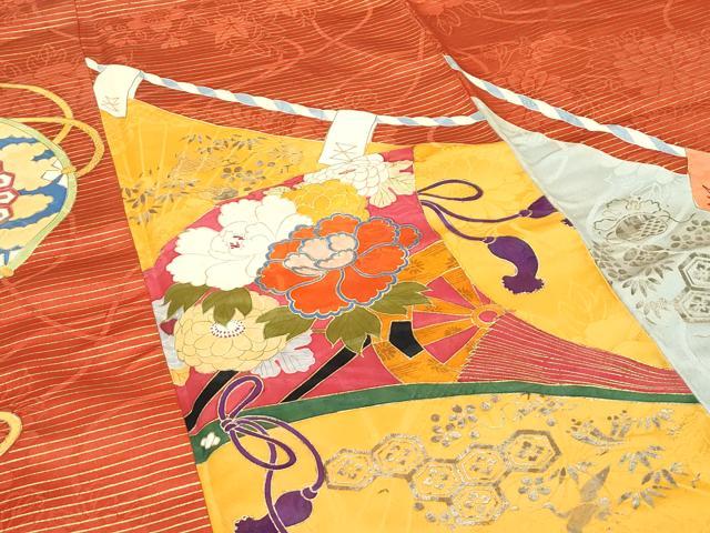 平和屋本店●極上 アンティーク 大正ロマン 振袖 お引きずり・お引き摺り 吉祥草花文 金銀彩 逸品 CZAA5164s6