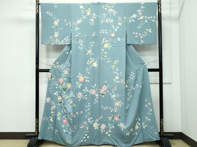 平和屋着物●極上 訪問着 友禅 枝花文 千草色地 逸品 未使用 CZAA5170s6