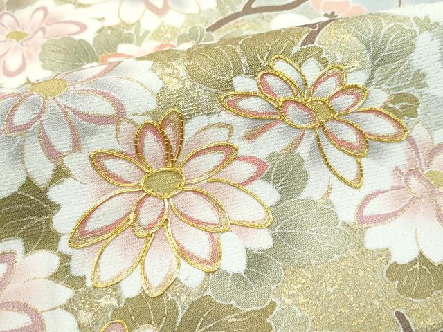 平和屋着物●極上 訪問着 駒刺繍 風景草花文 暈し染め 金彩 逸品 CZAA5176s6