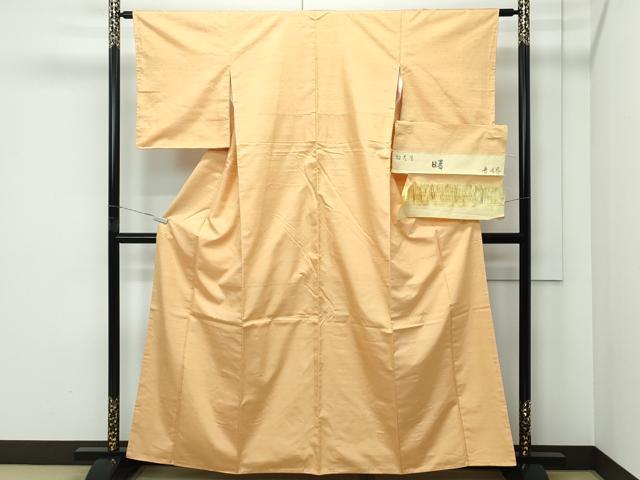 平和屋着物●極上 紅花紬 米沢 新田秀次 曙 証紙付き 逸品 未使用 CZAA5177s6