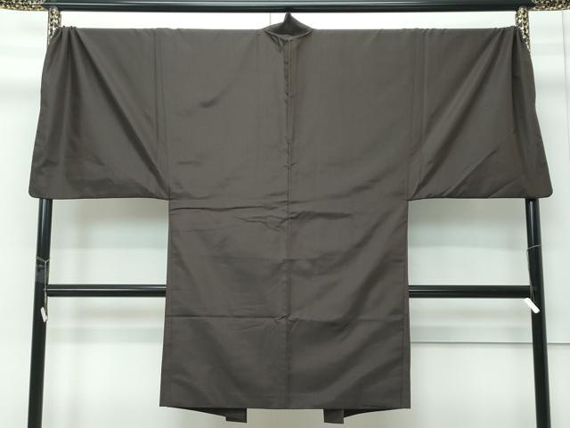 平和屋着物∞極上 男性 キングサイズ 長羽織 紬地 涅色 逸品 CZAA5182s6