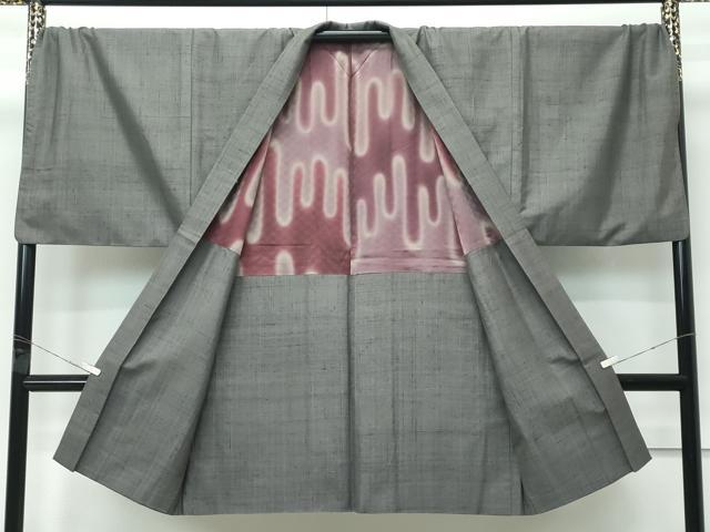 平和屋本店∞希少 男性 キングサイズ 長羽織 秦荘紬 蛍庵 手織り 霞文 東急百貨店扱い 証紙付き 逸品 CZAA5753s6