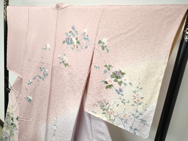 平和屋本店●極上 訪問着 籬草花文 暈し染め 金彩 逸品 未使用 CZAA5196s6