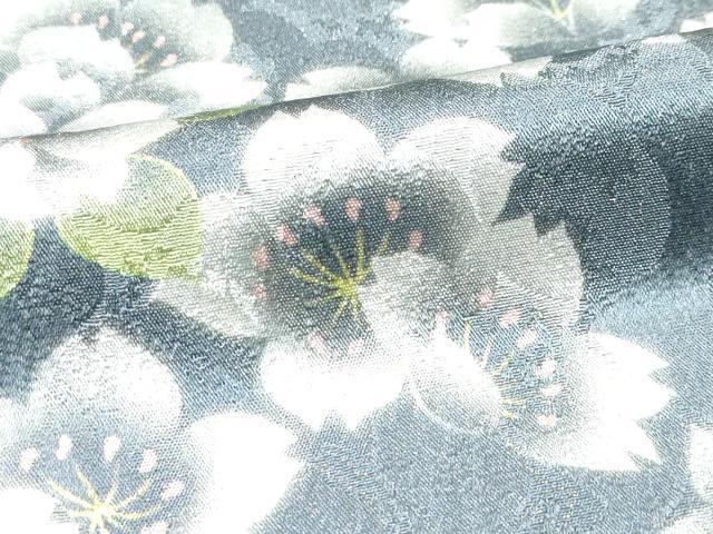 平和屋着物●極上 訪問着 草花文 暈し染め 金通し地 柳鼠色地 反端付き 逸品 未使用 CZAA5200s6