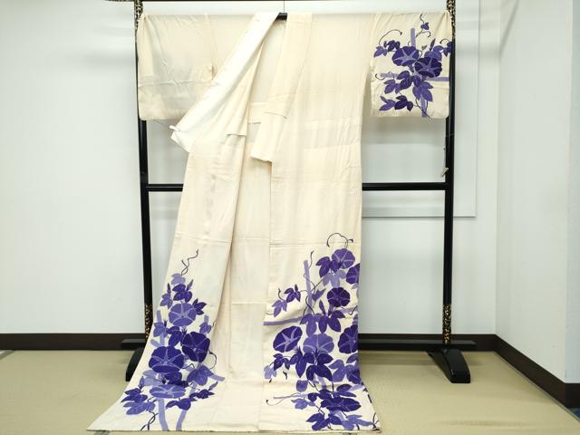 平和屋本店*極上 夏物 訪問着 お引きずり・お引き摺り 舞妓 芸妓 絽縮緬 朝顔 八掛付き 逸品 CZAA5210s6