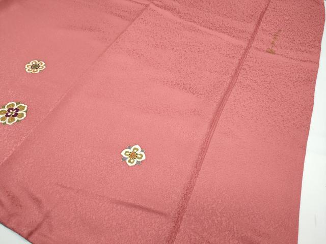 平和屋着物●極上 世界的友禅作家 千地泰弘 千地天女 訪問着 正倉院花文 暈し染め 金彩 赭色地 逸品 CZAA5214s6
