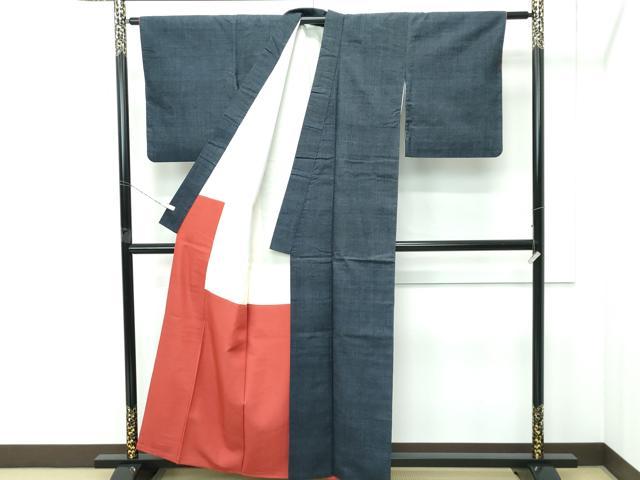 平和屋本店●極上 本場結城紬 重要無形文化財 アンサンブル 100亀甲 総詰め 羽織紐付き 逸品 CZAA5228s6