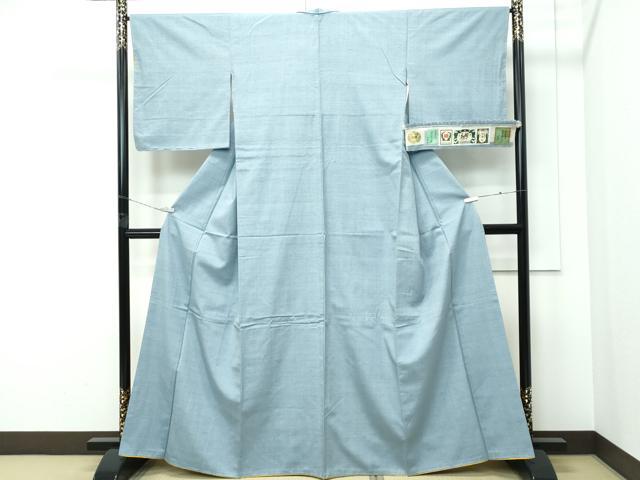平和屋着物●極上 結城紬 奥順 はたおり娘 色無地 湊鼠色 証紙付き 逸品 未使用 CZAA5235s6