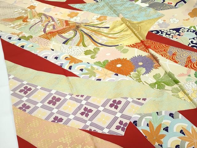 平和屋本店●極上 創業460年・千總 振袖 駒刺繍 束ね熨斗鳳凰花文 金彩 大丸扱い 逸品 CZAA5780s6
