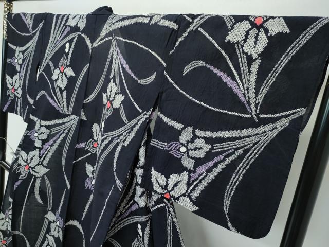 平和屋着物∴極上 夏物 浴衣 有松鳴海絞り 杜若 綿 逸品 CZAA5251s6