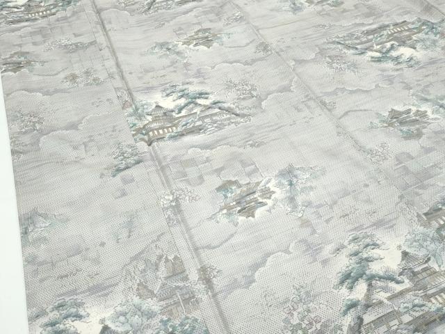 平和屋着物●極上 都喜ヱ門 本場大島紬 白大島 7マルキ 総絣 風景文 藤絹織物謹製 逸品 未使用 CZAA5269s6