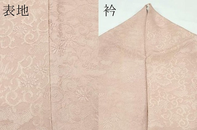 平和屋着物●極上 色無地 肉色 松竹梅花唐草地紋 逸品 CZAA5270s6