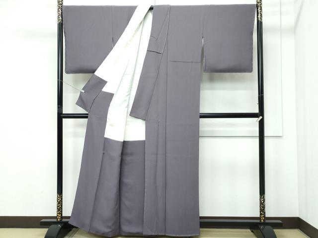 平和屋着物●極上 色無地 煤色 逸品 未使用 CZAA5278s6