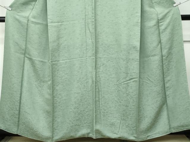 平和屋着物●極上 色無地 麹塵色 松竹梅草花地紋 逸品 未使用 CZAA5282s6