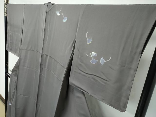 平和屋着物●極上 名門・上野家 上野街子 清染居 訪問着 銀杏 海松茶色地 逸品 未使用 CZAA5294s6