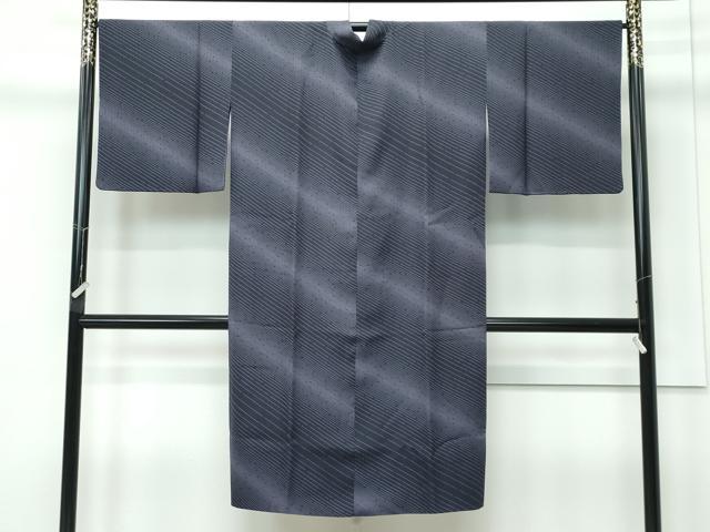 平和屋着物∞極上 世界的友禅作家 千地泰弘 道中着 斜線文 逸品 CZAA5298s6