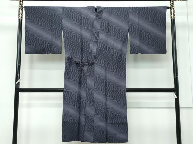 平和屋着物∞極上 世界的友禅作家 千地泰弘 道中着 斜線文 逸品 CZAA5298s6