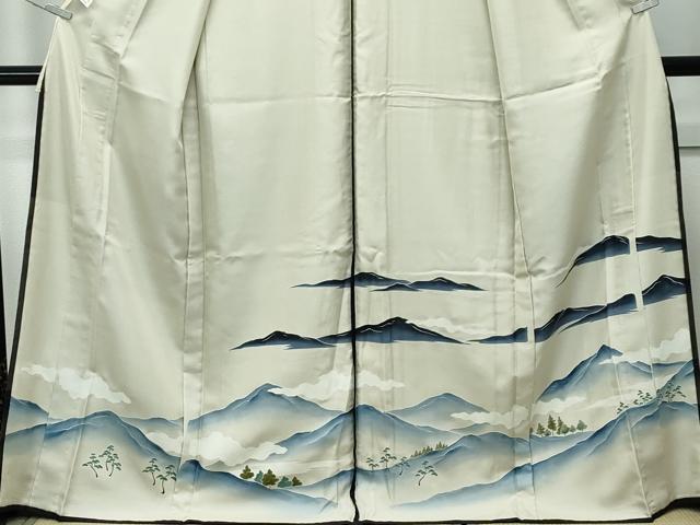平和屋着物▽極上 訪問着 無双 紗袷 手描き 遠山樹林文 金彩 逸品 CZAA5304s6