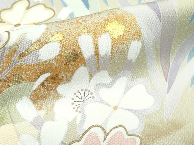 平和屋着物●極上 訪問着 草花文 たたき染め 金彩 逸品 未使用 CZAA5306s6