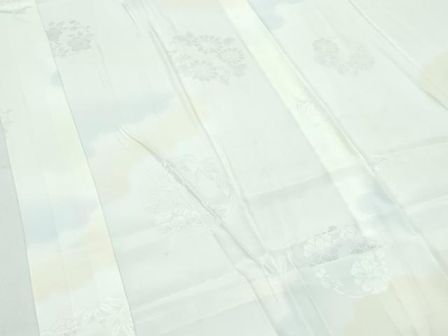 平和屋着物●極上 色無地・長襦袢セット 若芽色 花唐草地紋 逸品 CZAA5318s6