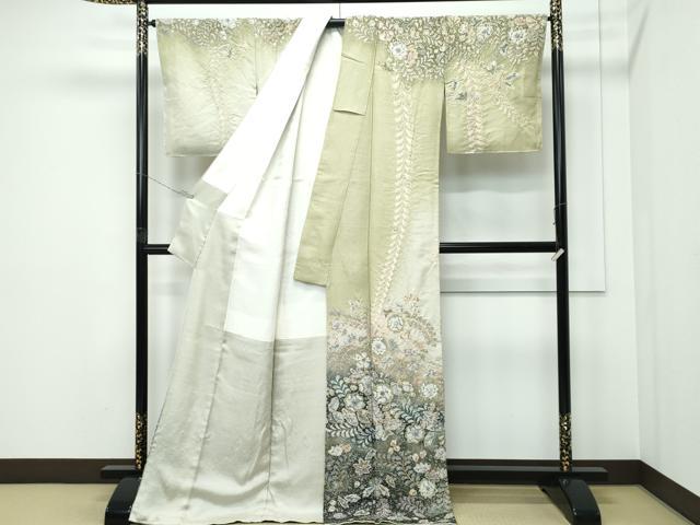 平和屋本店●極上 吉乃一廉 幻の辻が花 訪問着 辻が花 絞り 暈し染め 銀通し地 逸品 CZAA5320s6