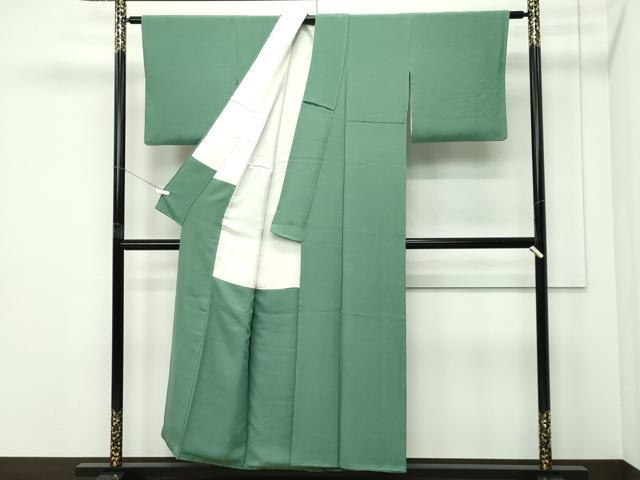 平和屋着物●極上 色無地 老竹色 逸品 CZAA5322s6