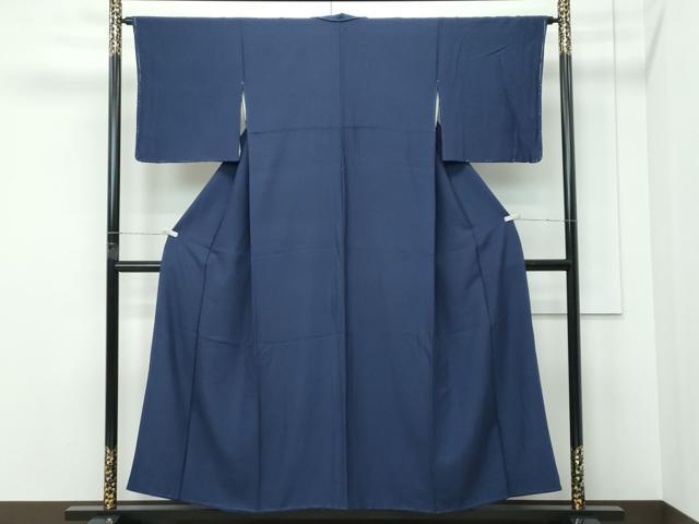 平和屋着物●極上 色無地 濃紺地 逸品 CZAA5324s6