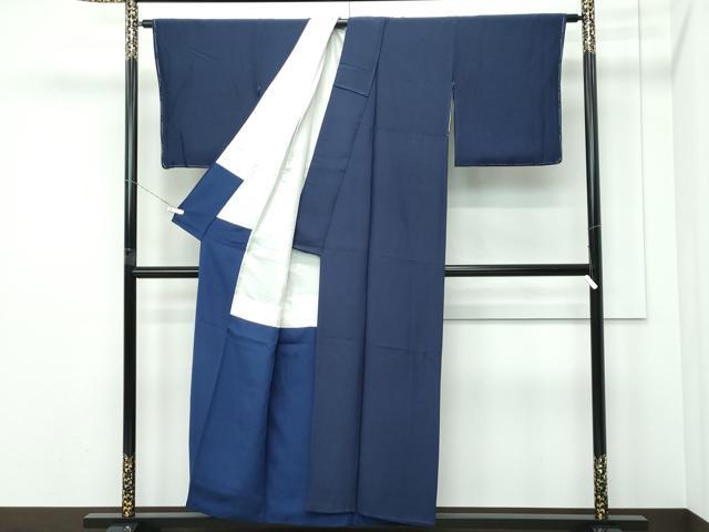 平和屋着物●極上 色無地 濃紺地 逸品 CZAA5324s6