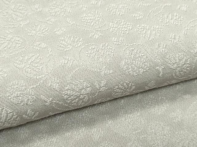 平和屋着物●極上 色無地 サンドベージュ色 唐織 花蔓 反端付き 逸品 未使用 CZAA5328s6