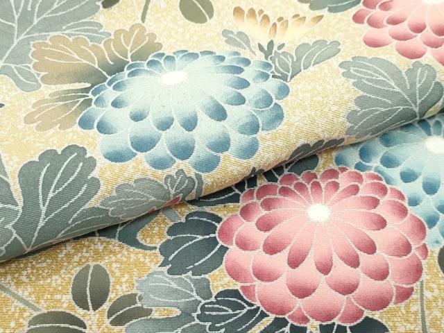 平和屋着物●極上 訪問着 作家物 草花文 たたき染め 反端付き 逸品 CZAA5329s6