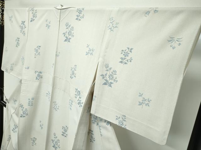 平和屋着物▽極上 洗える最高級着物 <英>はなぶさ謹製 小紋 単衣 草花文 逸品 CZAA5338s6