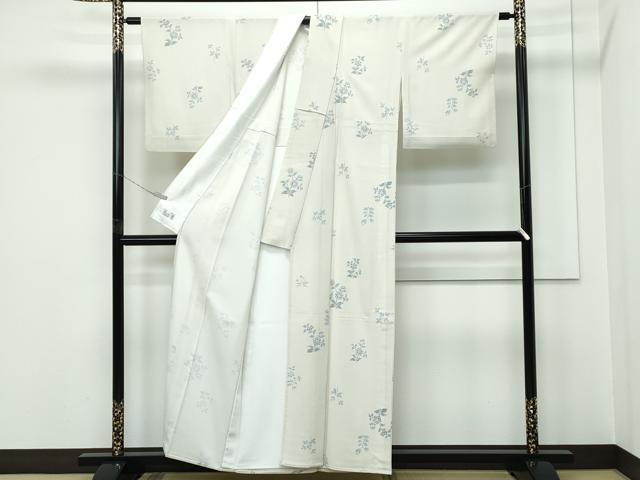 平和屋着物▽極上 洗える最高級着物 <英>はなぶさ謹製 小紋 単衣 草花文 逸品 CZAA5338s6