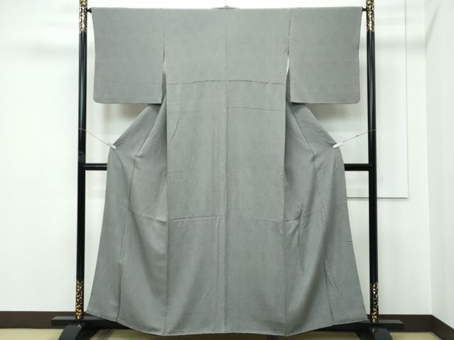 平和屋着物●極上 江戸小紋 角通し 絹鼠×黒 逸品 CZAA5345s6