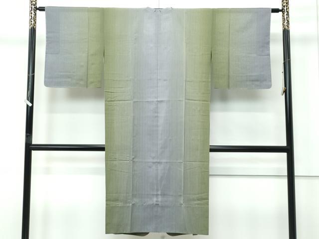 平和屋着物∞極上 スリーシーズン 春夏秋 塵除 道行コート シースルーコート 雨コート ロング丈 すかし織 縞 反端付 逸品 未使用CZAA5354s6