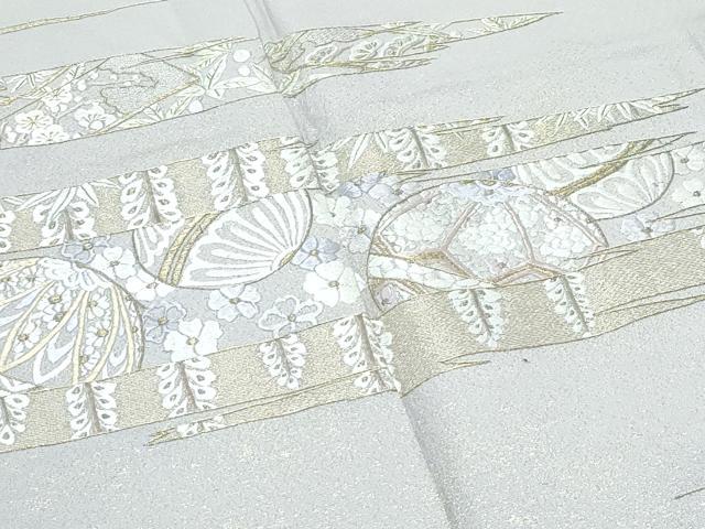 平和屋本店●極上 山口美術織物 皇室 伊勢神宮御用 西陣織 訪問着 総刺繍 寿光織 霞玩具文 金銀糸 枯野色地 逸品 CZAA5358s6