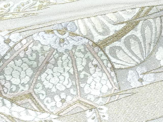 平和屋本店●極上 山口美術織物 皇室 伊勢神宮御用 西陣織 訪問着 総刺繍 寿光織 霞玩具文 金銀糸 枯野色地 逸品 CZAA5358s6